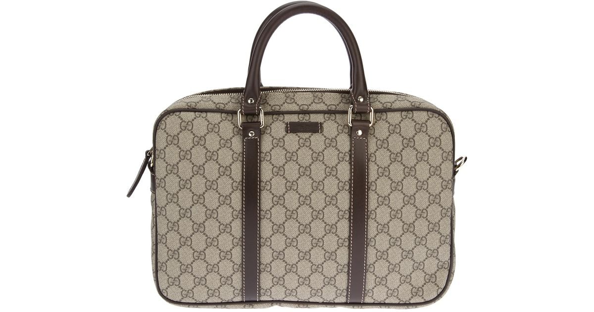 Gucci Monogrammed Laptop Bag in Natural for Men - Lyst