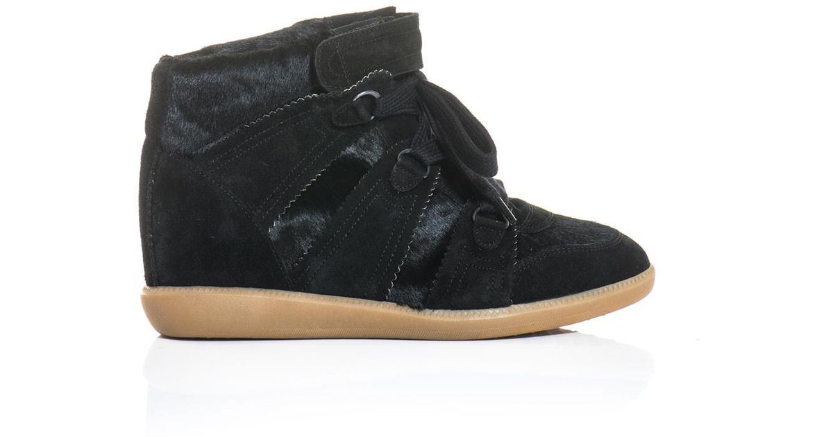 Isabel Marant Blossom Ponyskin and Suede Trainer in Black - Lyst