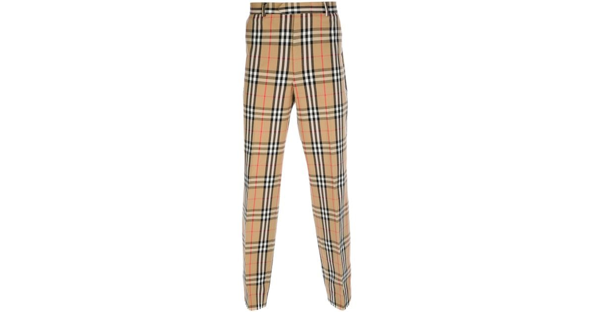 Burberry Haymarket Check Trouser in Beige (Natural) for Men | Lyst