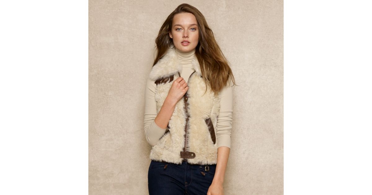 ralph lauren shearling vest