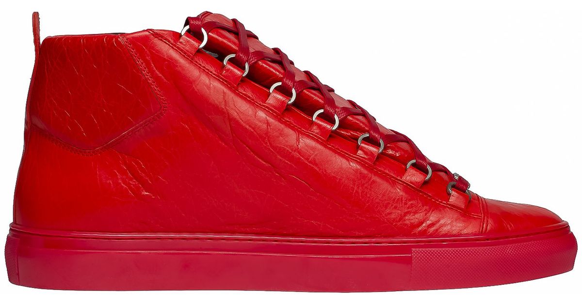 Balenciaga Arena High Trainers Blue Cobalt in Red for Men - Lyst