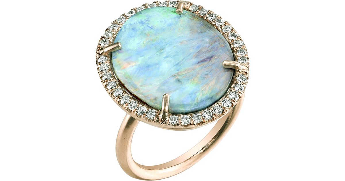 Irene Neuwirth Oval Boulder Opal Ring in Blue - Lyst