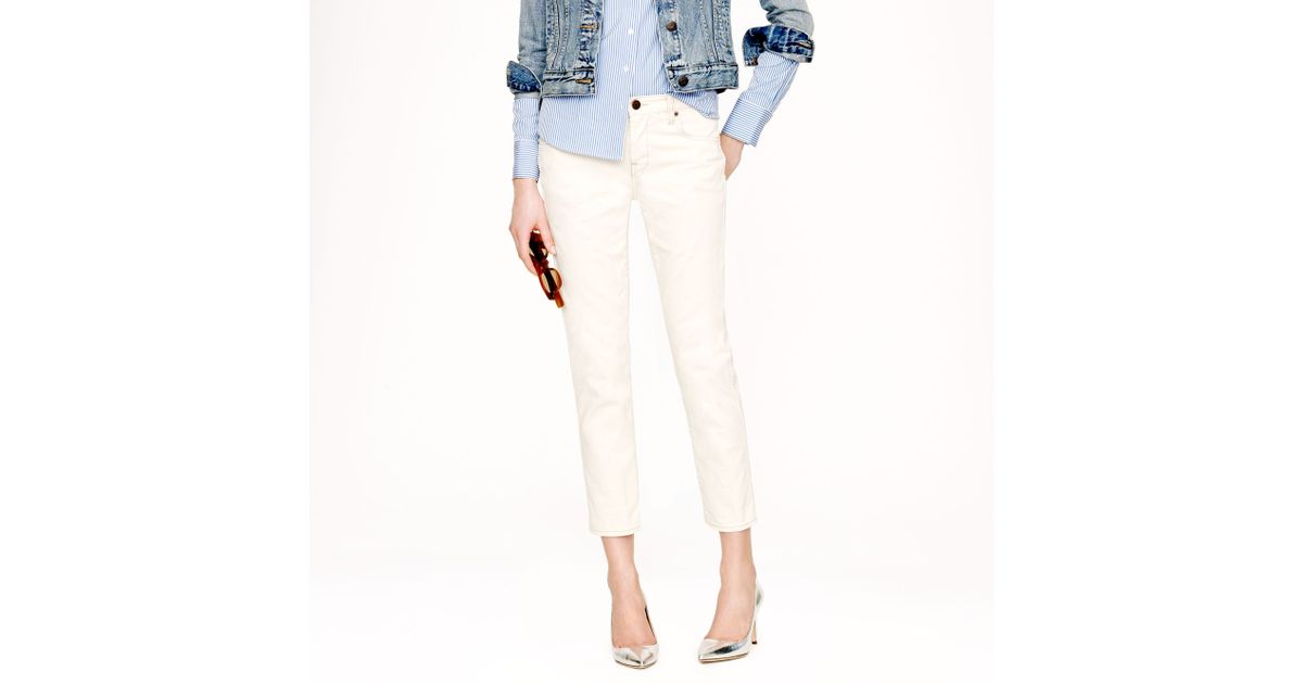 J.Crew Cropped Vintage Straight Jean in Ecru in Ecru Denim (White) Lyst