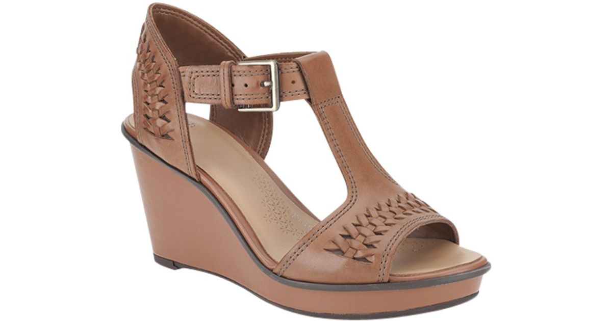 Clarks Propose Tbar Wedge Sandals in 