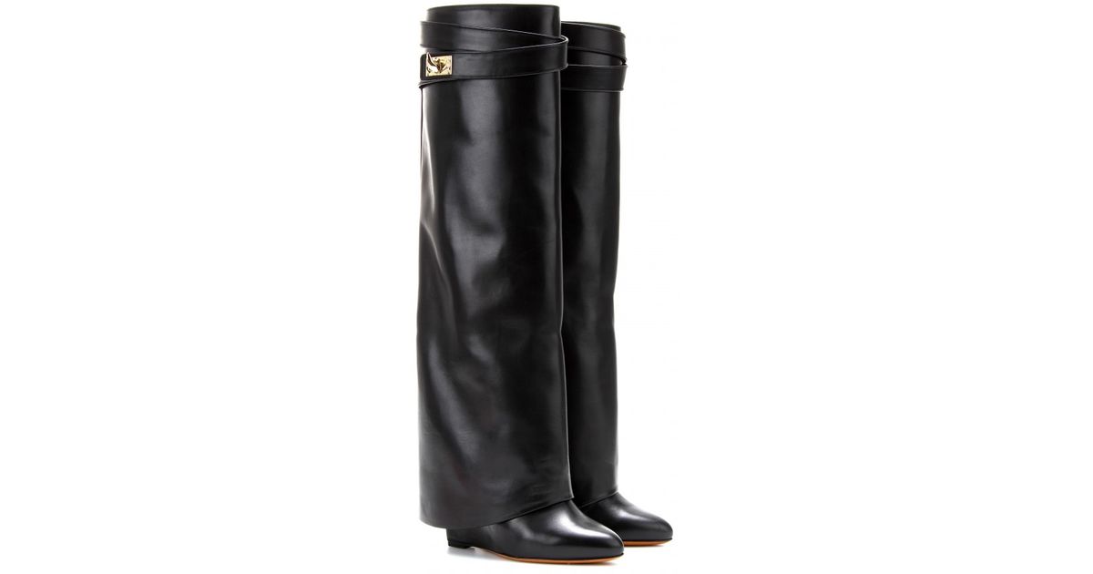 Givenchy Gaiter Leather Wedge Boots in 