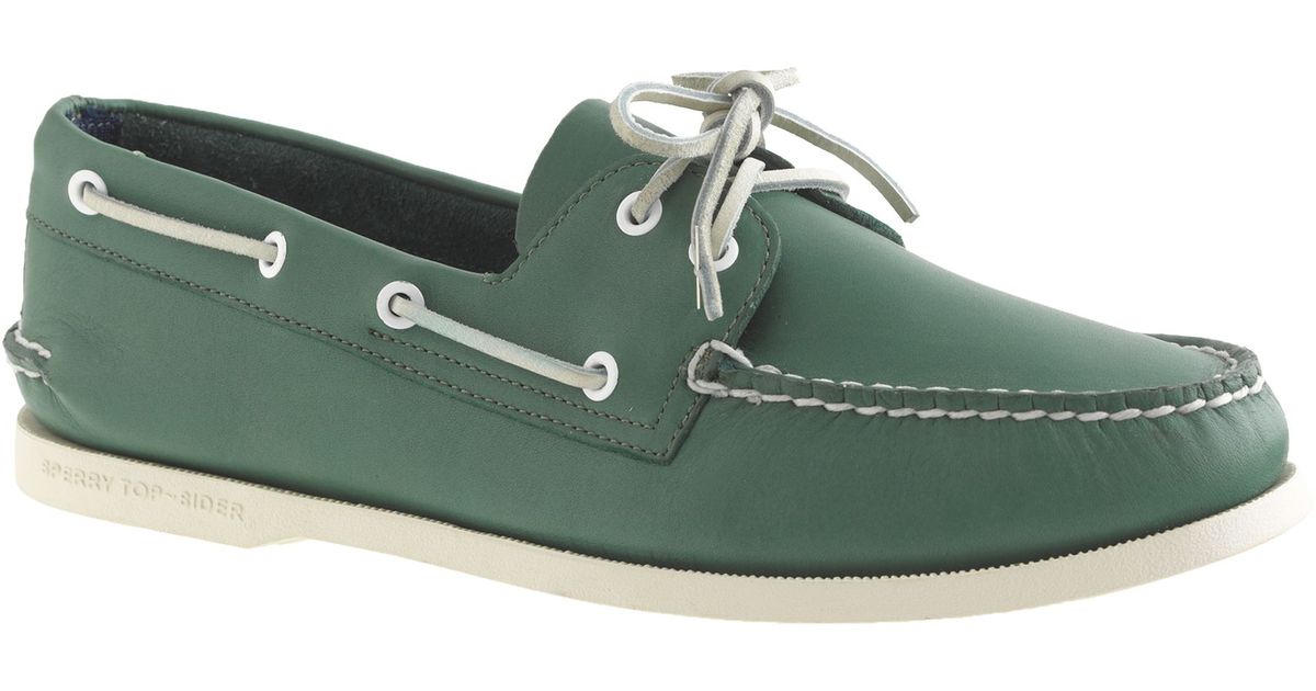 green sperry shoes