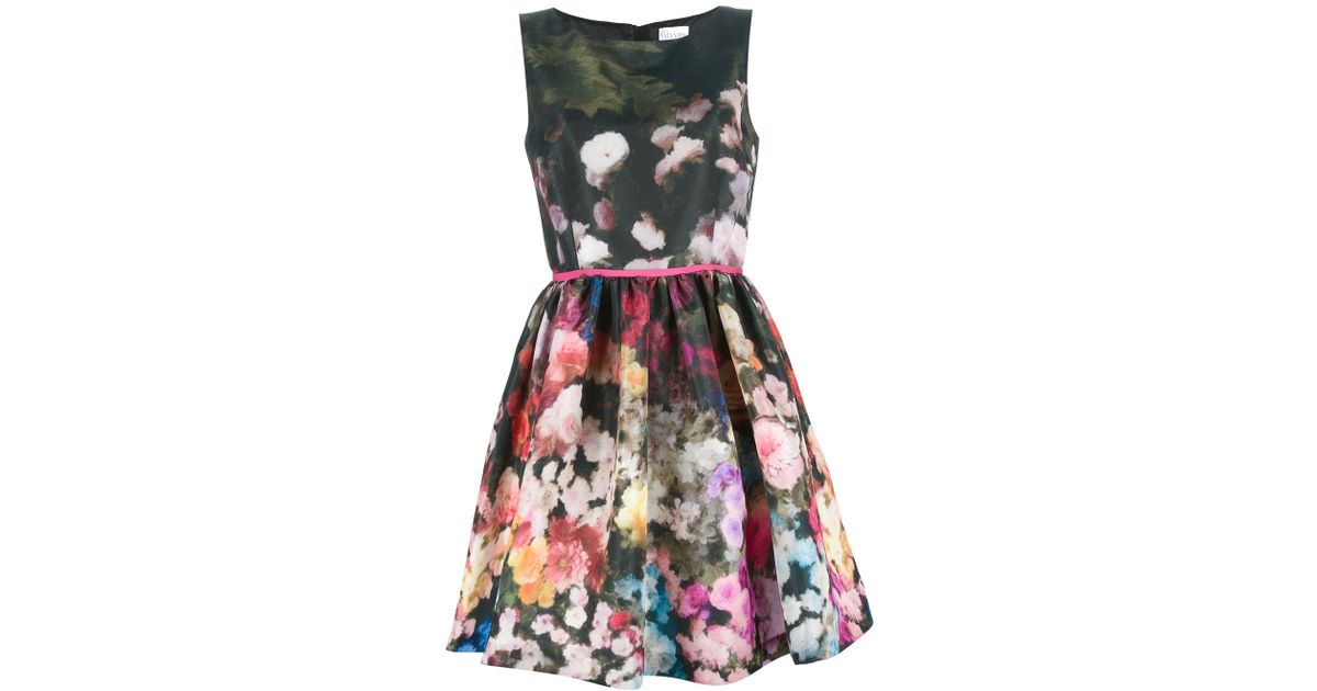 RED Valentino Floral Dress in Black - Lyst
