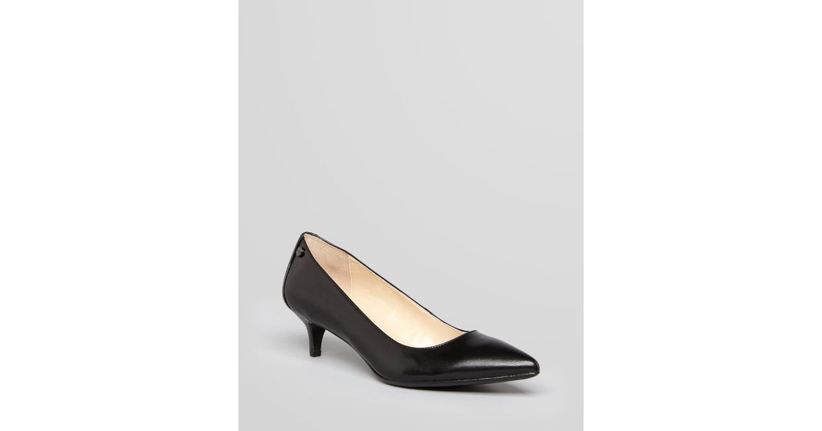 Calvin Klein Pointed Toe Pumps Nicki Kitten Heel in Black | Lyst