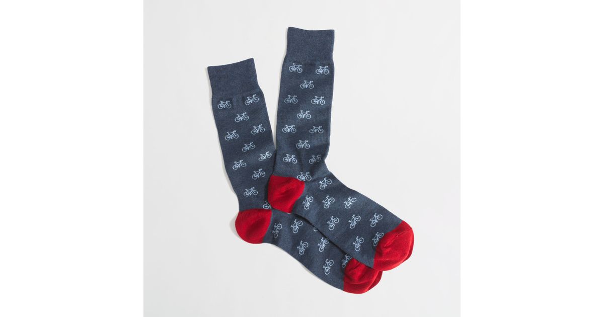 J.Crew Factory Bicycle Socks in Red for Men Lyst