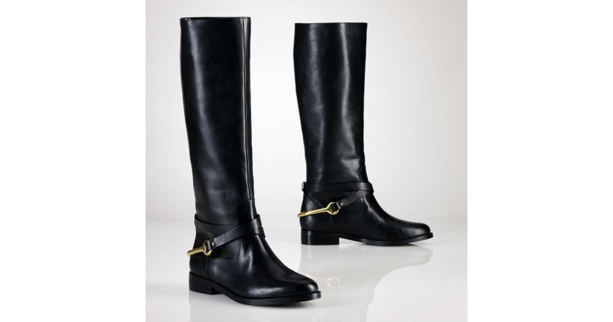 Lauren by Ralph Lauren Vachetta Stirrup Riding Boot in Black Lyst