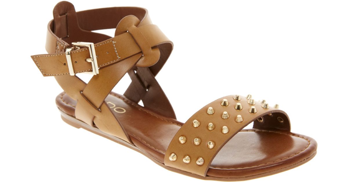 aldo tan flat sandals