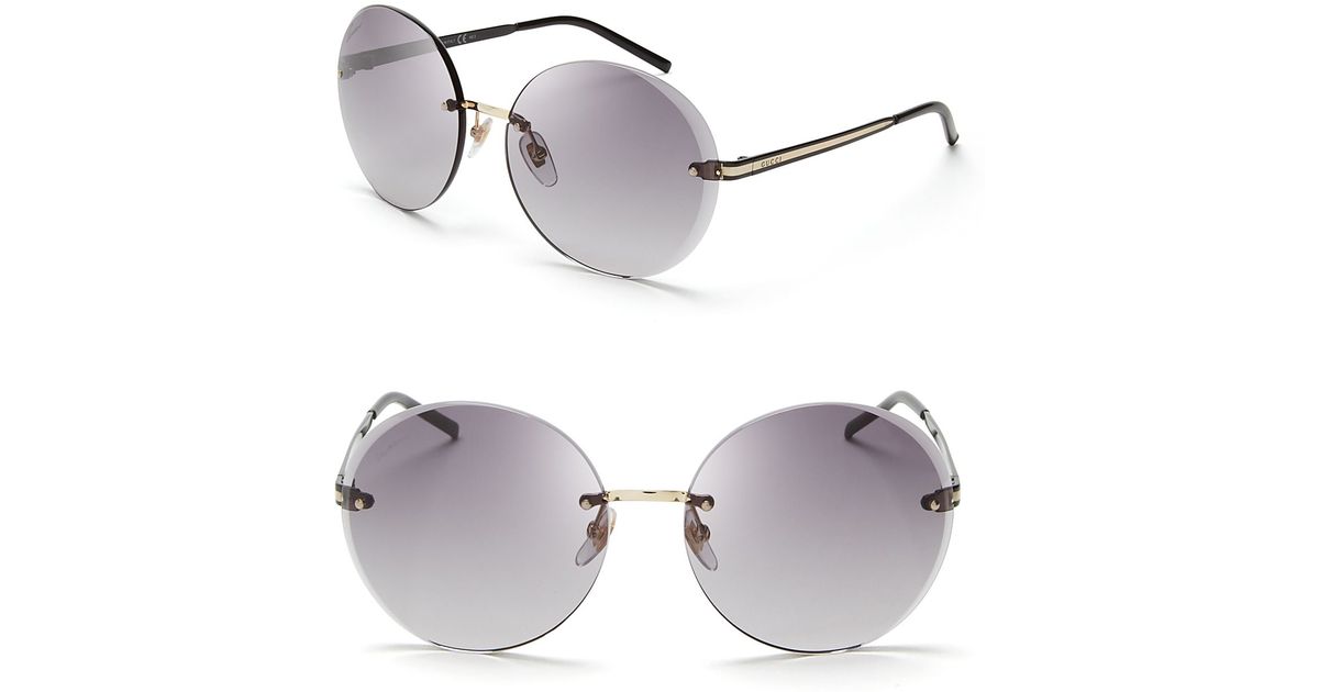 gucci round rimless sunglasses