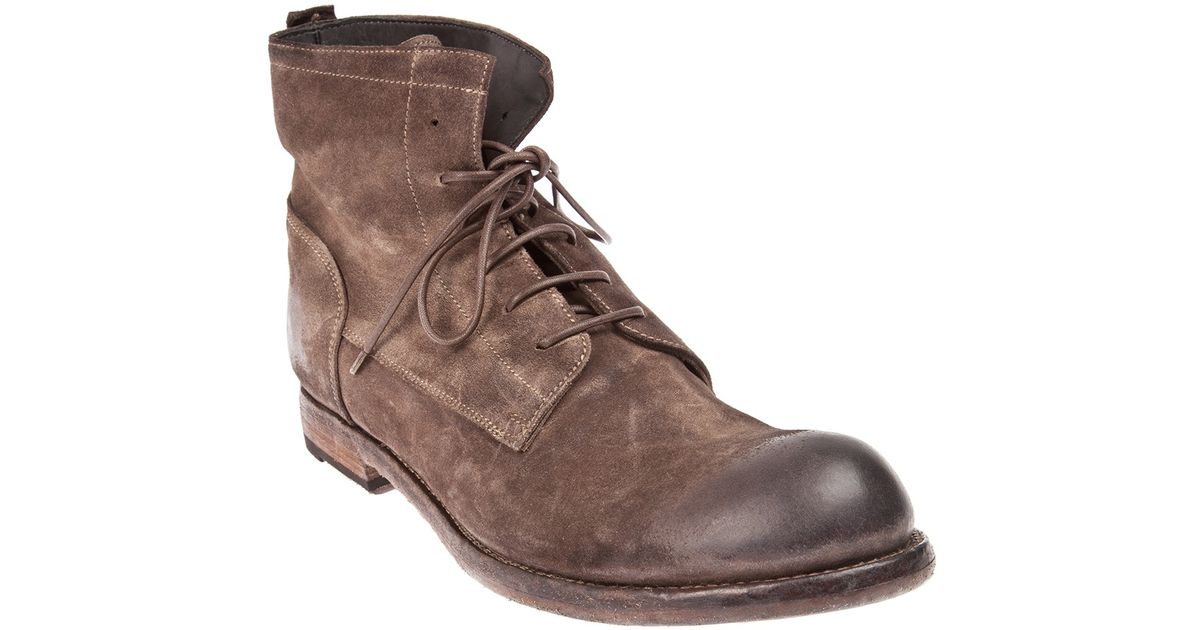 Officine Creative Distressed Laceup Boot in Brown for Men - Lyst