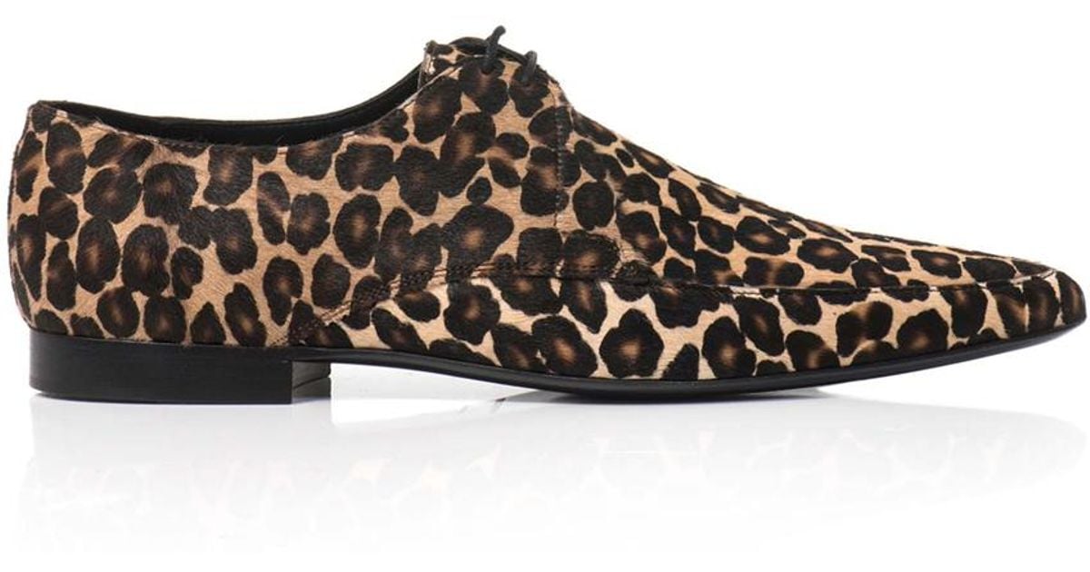 Burberry Prorsum Leopard Pony Hair Lace Up Shoes for Men | Lyst