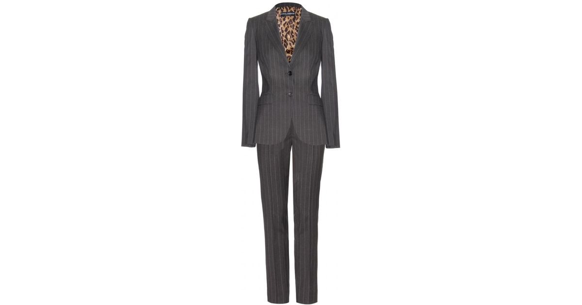 Dolce & Gabbana Stretch-wool Pinstripe Suit in Gray | Lyst