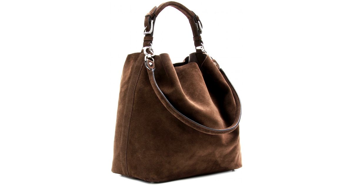 Marni Suede Shoulder Bag in Brown | Lyst