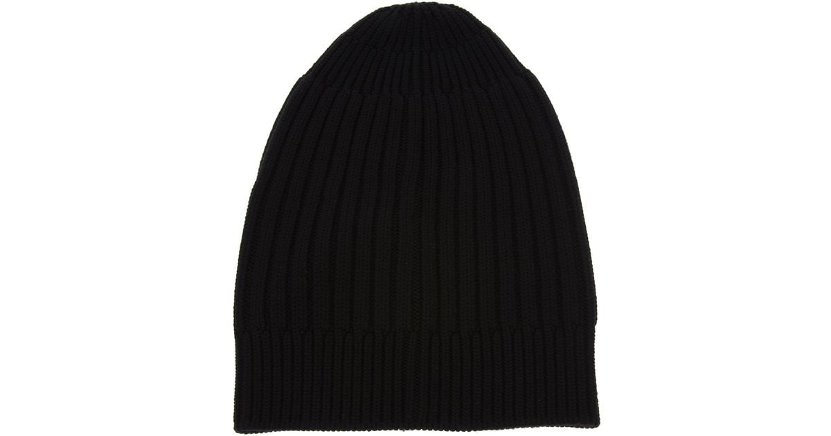 Rick Owens Slouch Fit Beanie Hat in Black - Lyst