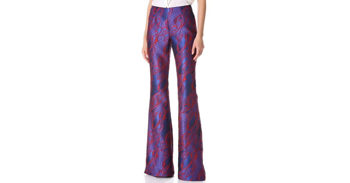 Wes Gordon Filigree Brocade Flare Pants 