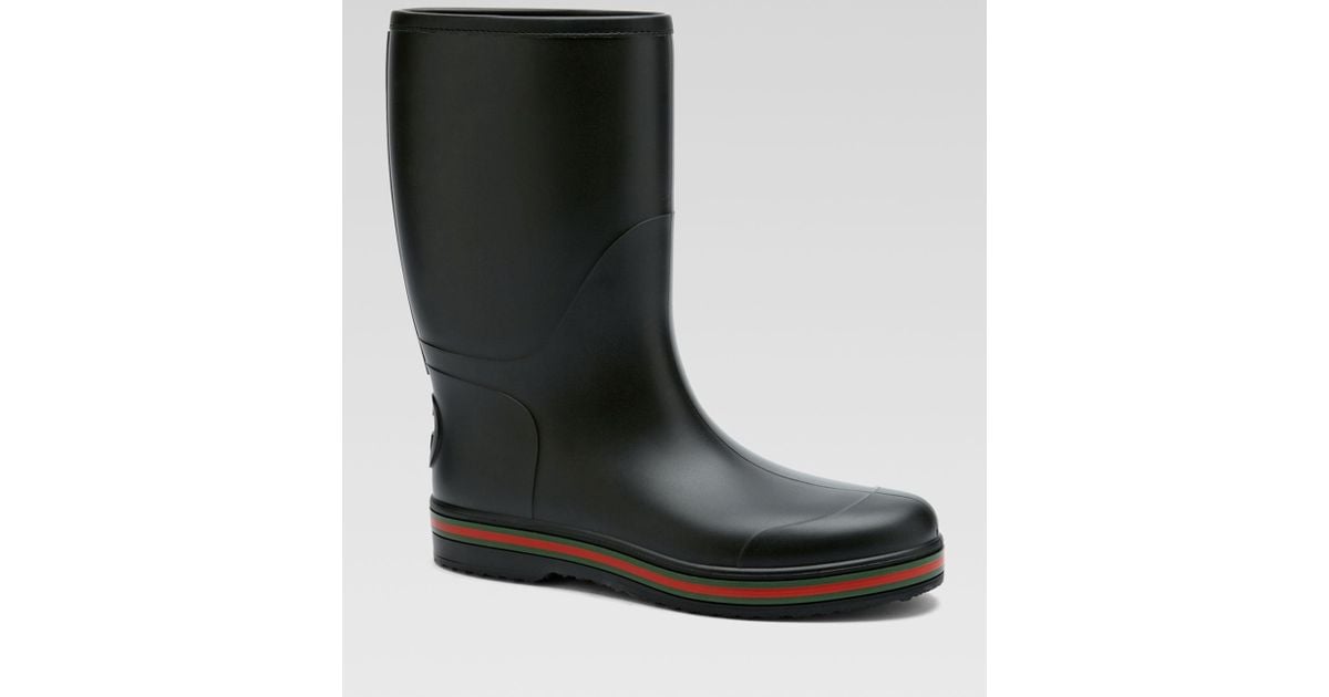 black gucci rain boots