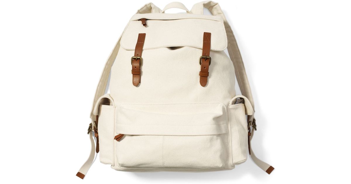 plain white backpack
