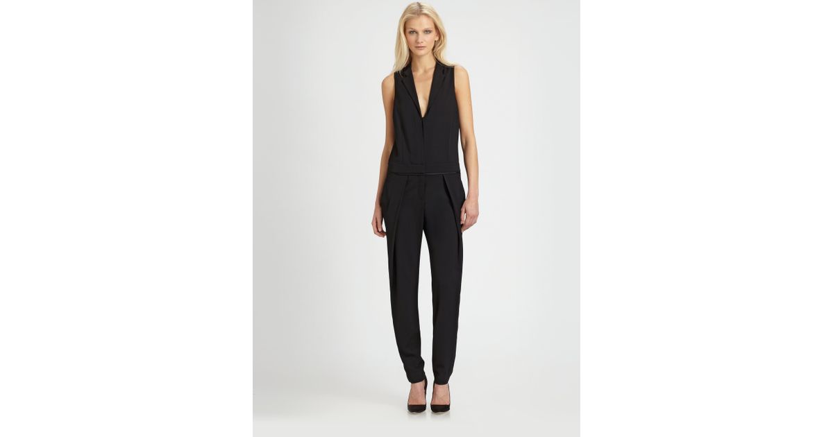 black sleeveless pantsuit