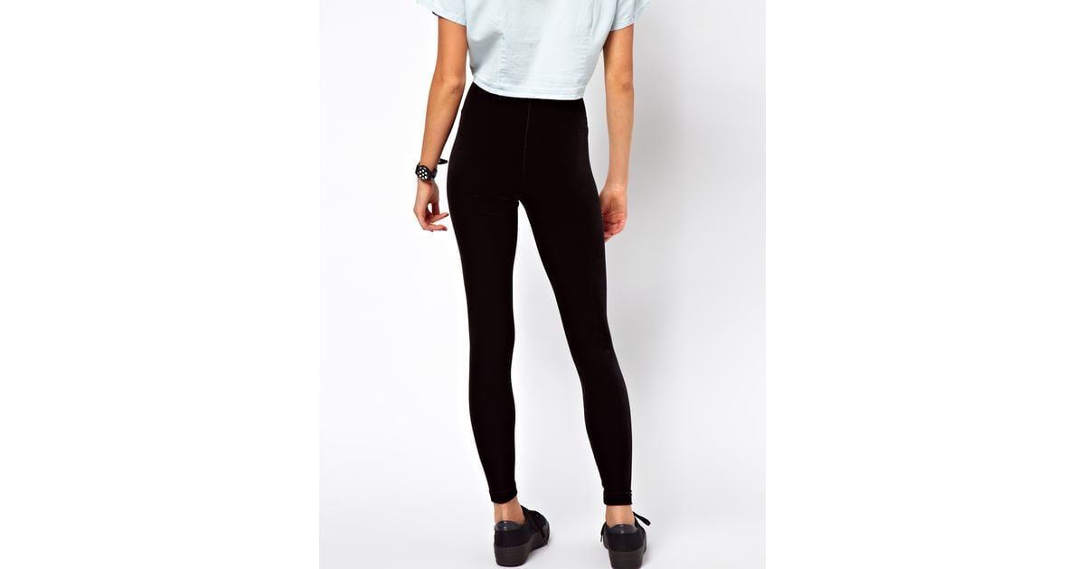 American Apparel Velvet Legging in Black Lyst