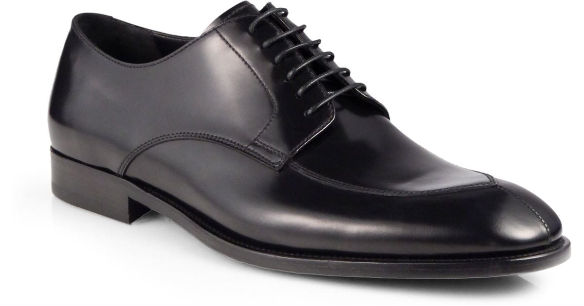 Giorgio Armani Leather Laceup Dress Shoes in Gray for Men - Lyst