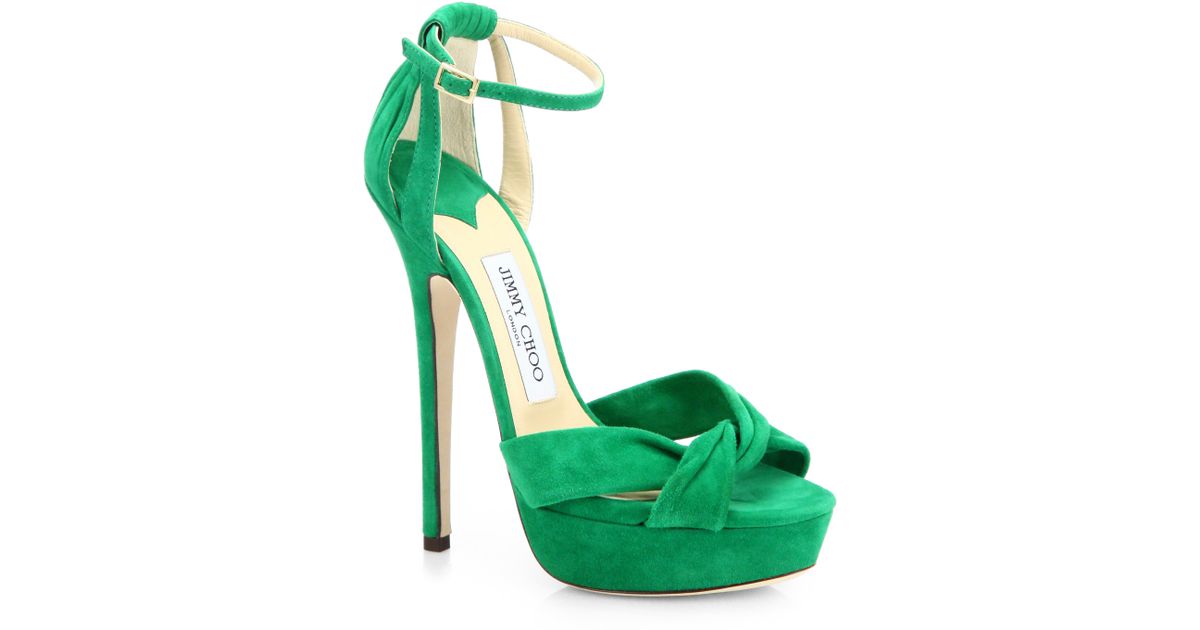 emerald green platform heels