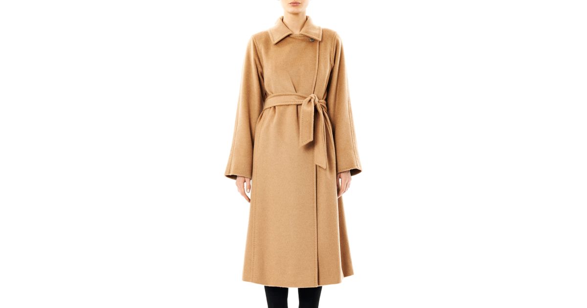 Lyst - Max mara Manuela Camel-Hair Coat in Natural - Save 46%