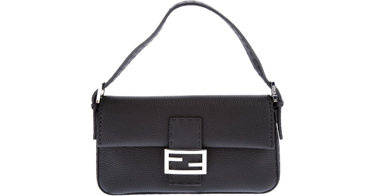 fendi black baguette bag