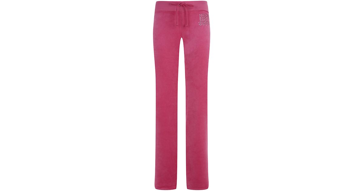 Juicy Couture Choose Juicy Velour Tracksuit Pants in Hot Pink in Red