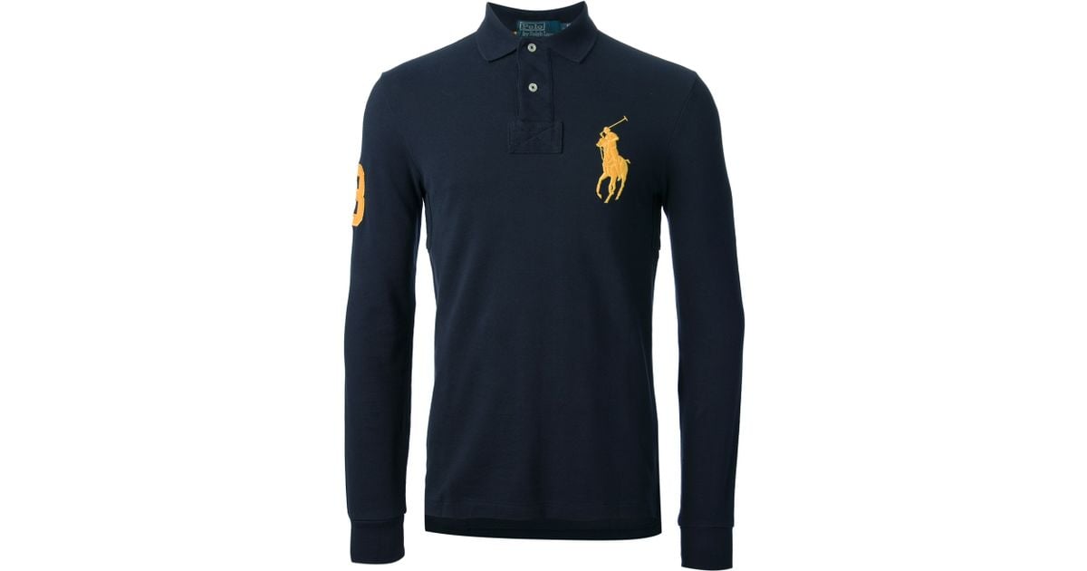 Ralph Lauren Long Sleeve Polo Shirt in Blue for Men | Lyst