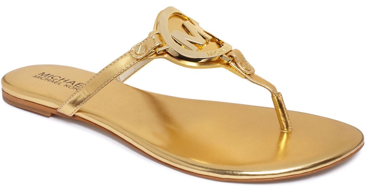 michael kors gold thong sandals