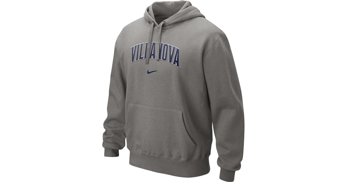 Nike Villanova Wildcats Classic Arch Hoodie in Grey (Gray) for Men - Lyst