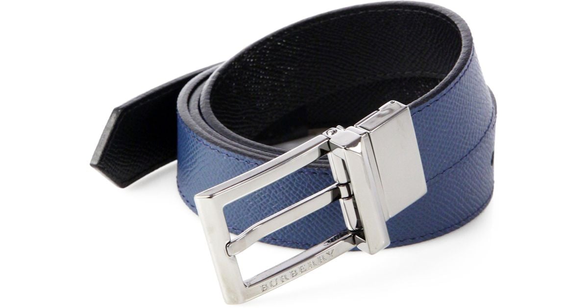blue burberry belt