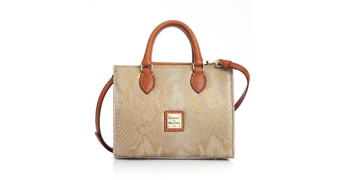 Dooney Bourke Mini Janine Python Satchel in Brown Lyst