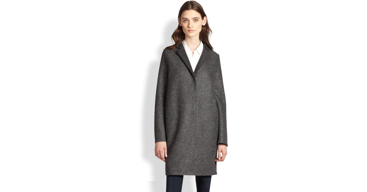 Harris Wharf London Wool Cocoon Coat in Grey (Gray) | Lyst