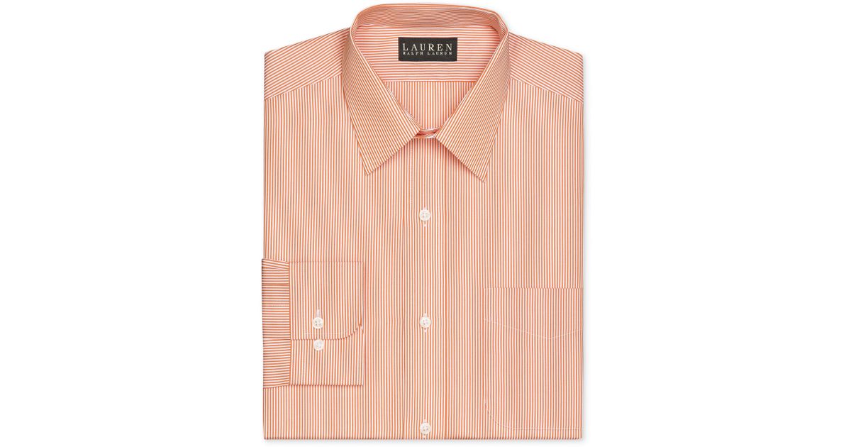 men's orange striped dress shirt