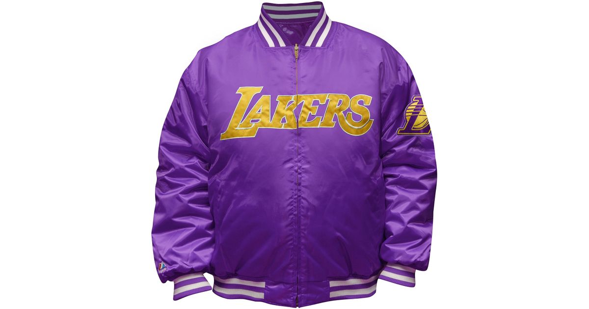 Majestic La Lakers Reversible Satin Jacket In Purple Gold Purple For Men Lyst
