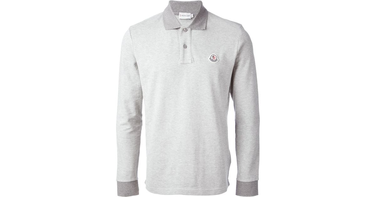 grey moncler long sleeve polo