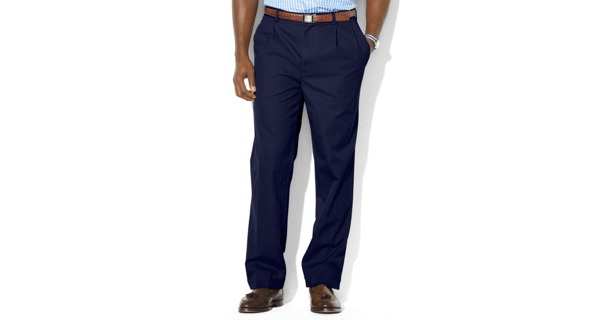 Ralph Lauren Hammond West Port Chino Pleated Pants in Blue for Men | Lyst