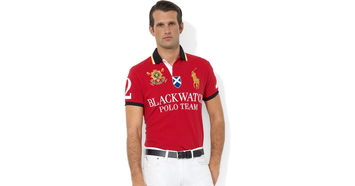 Ralph Lauren Fit Short Sleeve Black Watch Mesh Polo Shirt in Red for Men | Lyst