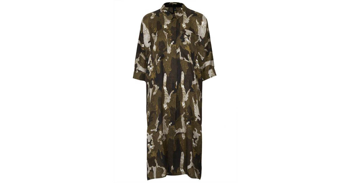 khaki silk shirt dress