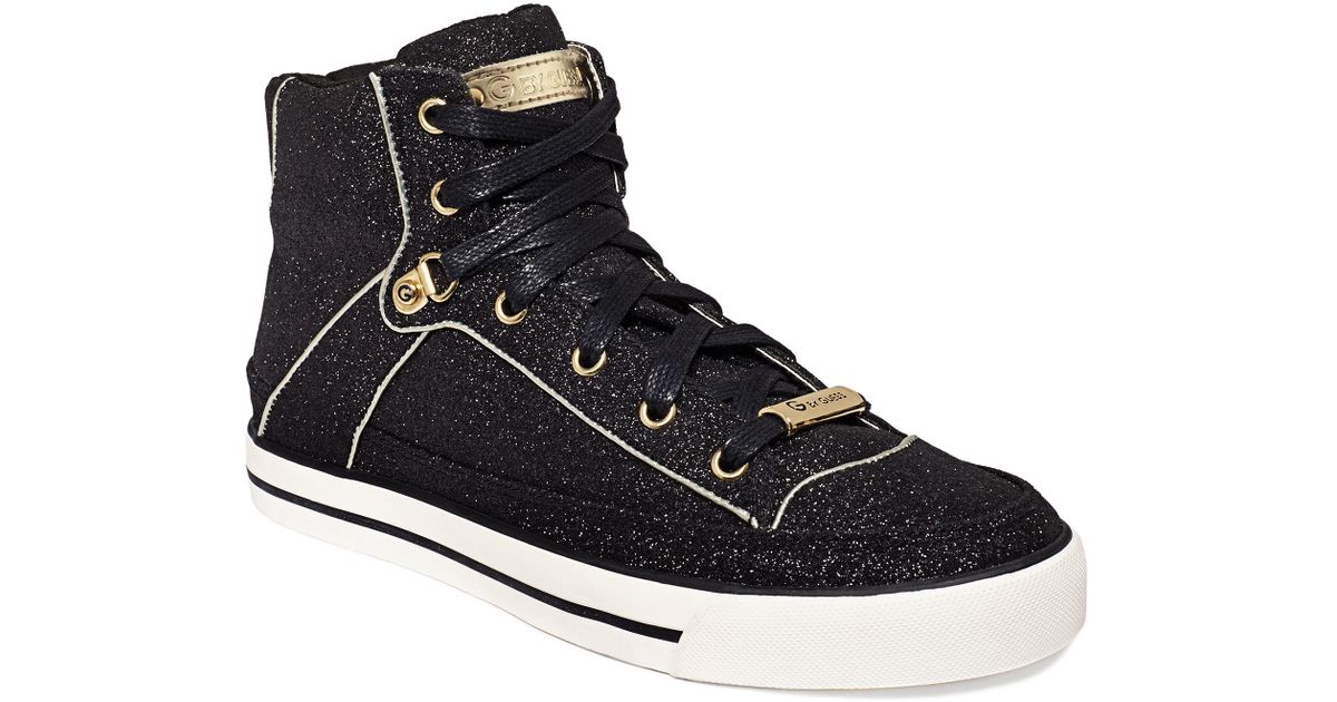 guess shoes black and gold