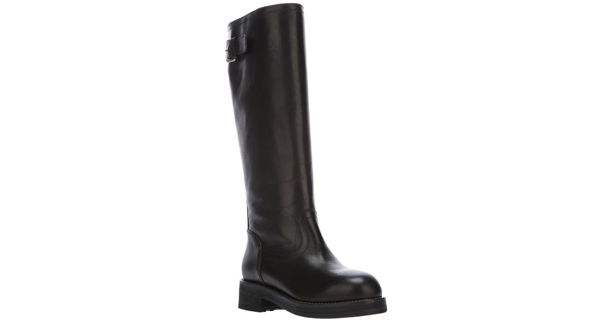 knee length biker boots