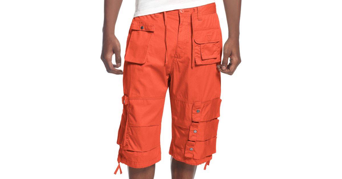 Sean John Box Flight Shorts in Orange 