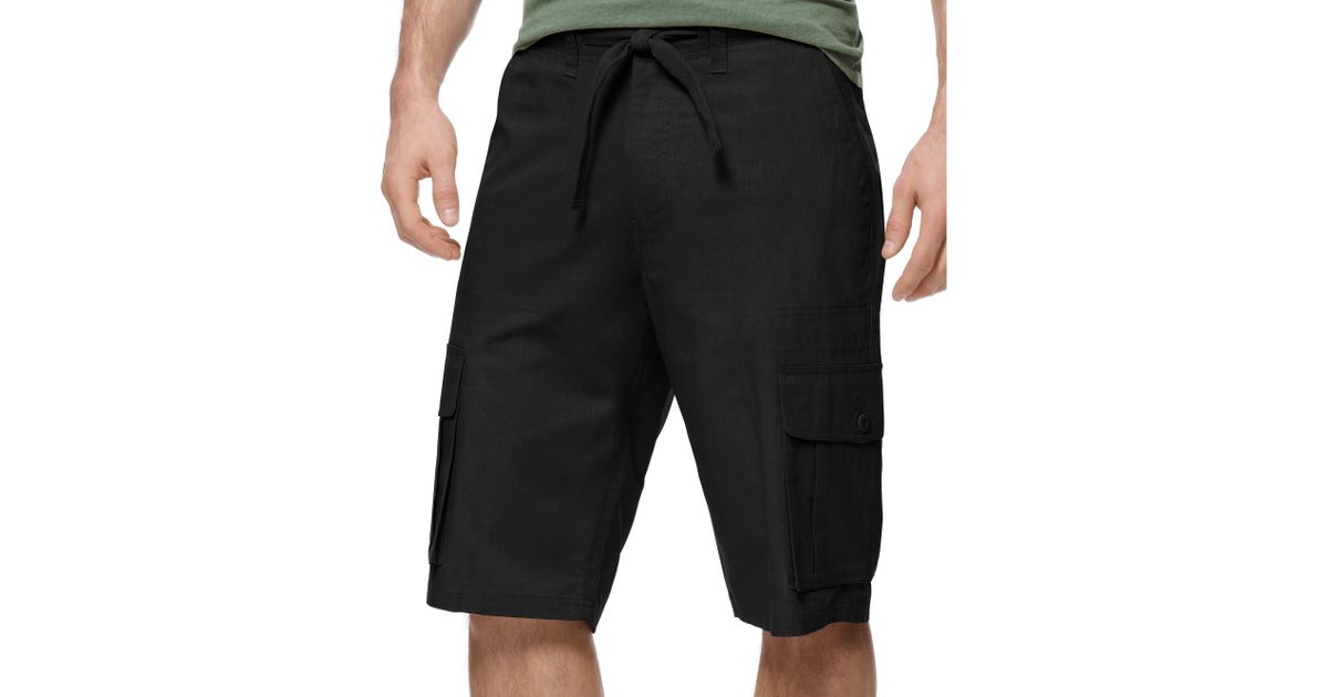 Sean john Big and Tall Linen Cargo Shorts in Black for Men Lyst