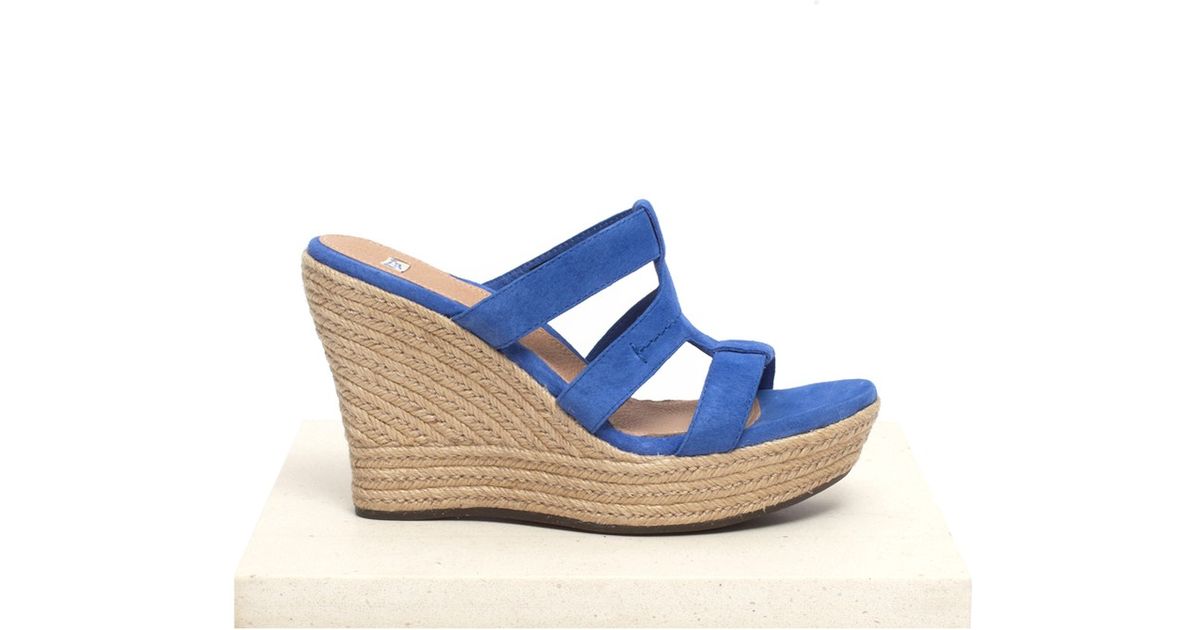 UGG Tawnie Platform Wedge Sandals in Blue - Lyst