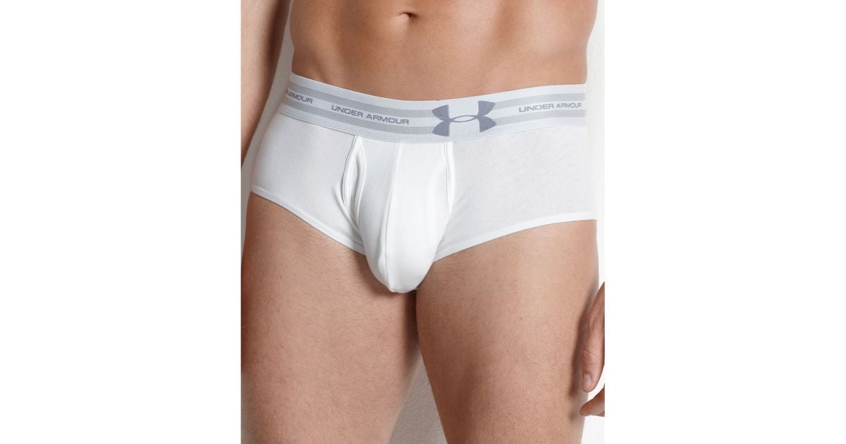 Under Armour Charged Cotton Sport Brief in Black (White) for Men | Lyst
