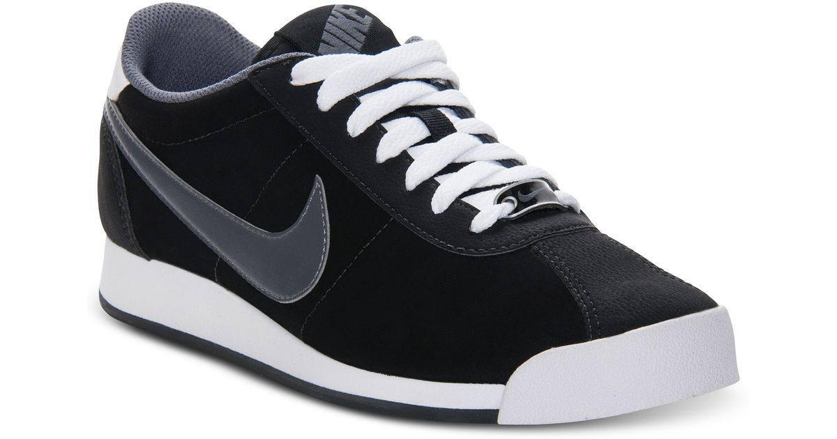 black and white leather nike